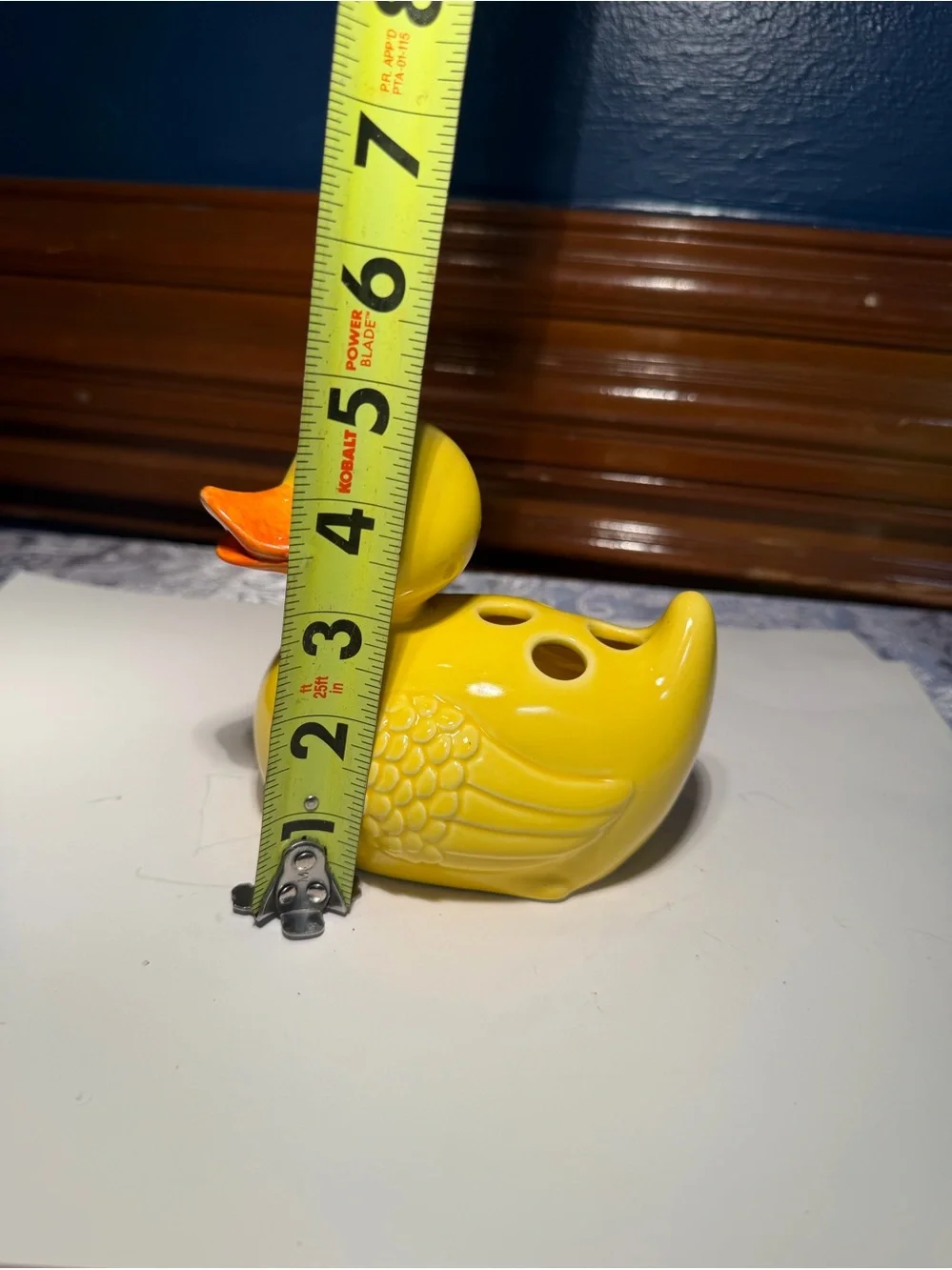 Charming Ceramic Yellow Duck Toothbrush Holder